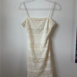 The Vintage Shop Cream Strapless Dress